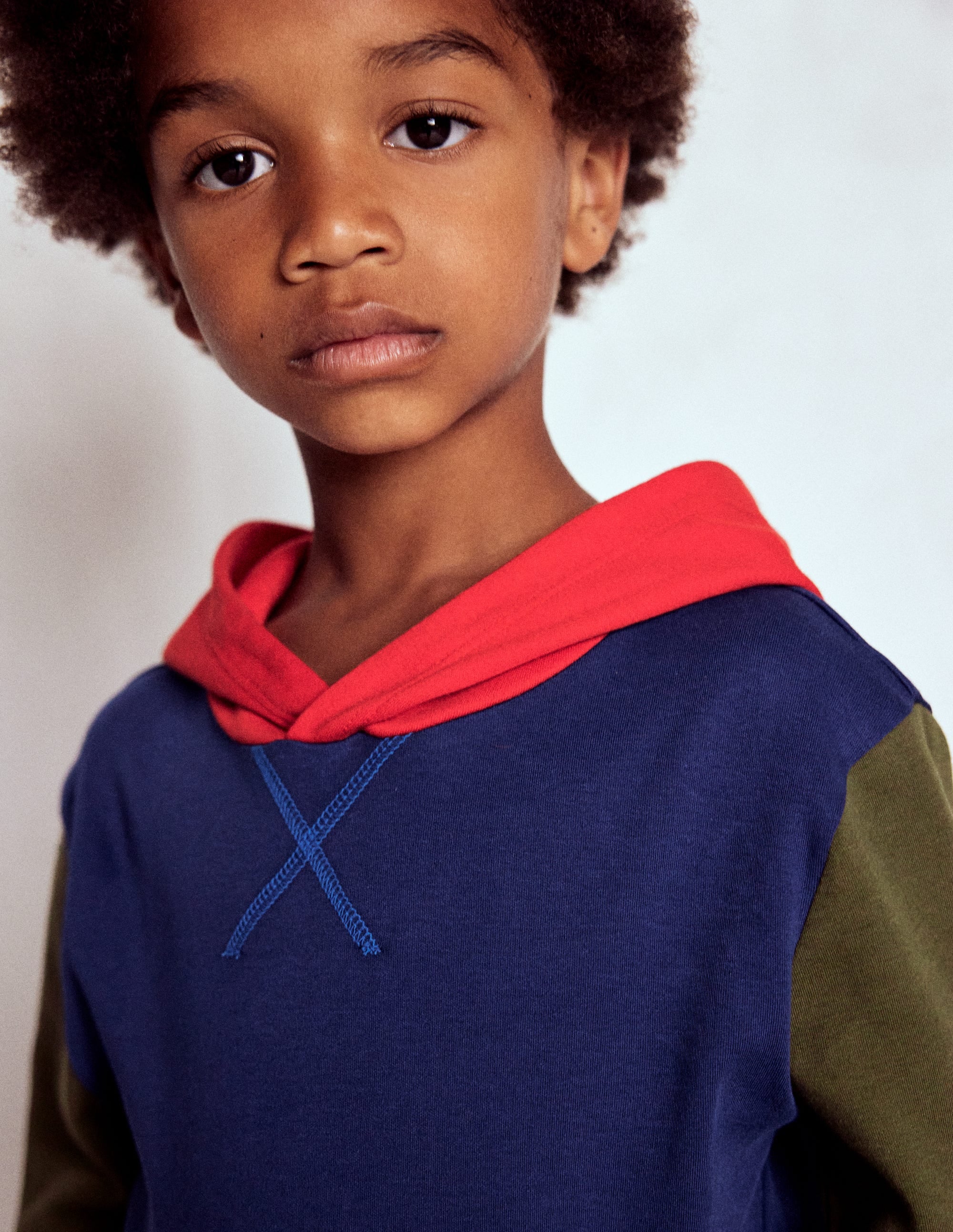 Hooded Mid-weight T-shirt-Starboard Blue/ Woodland Green - Image 1