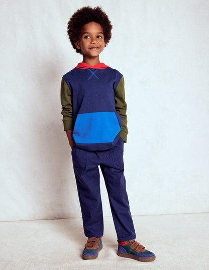 Hooded Mid-weight T-shirt-Starboard Blue/ Woodland Green-3