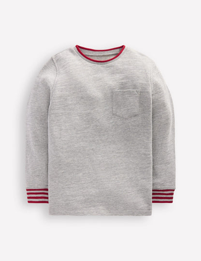 Cosy Mid-weight T-shirt-Grey Marl-1