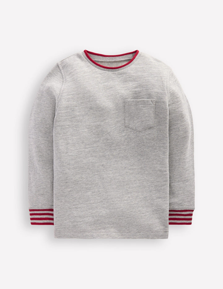 Cosy Mid-weight T-shirt-Grey Marl