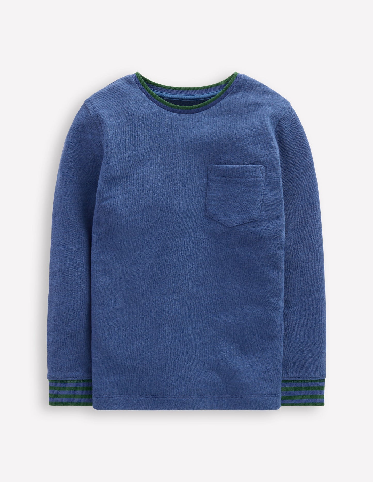 Cosy Mid-weight T-shirt-Denim Blue/ Emerald Night