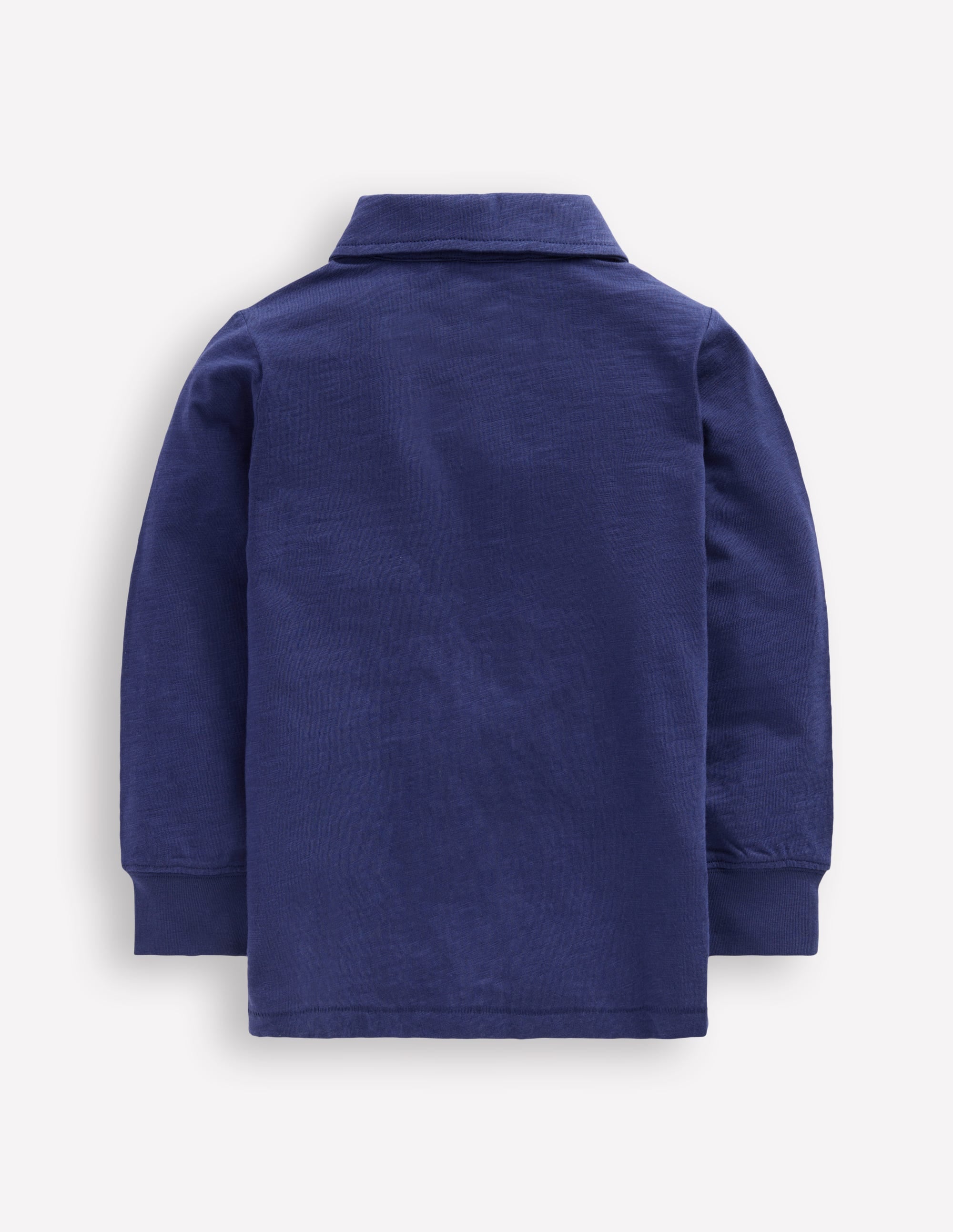 Long Sleeve Slub Polo-College Navy - Image 2