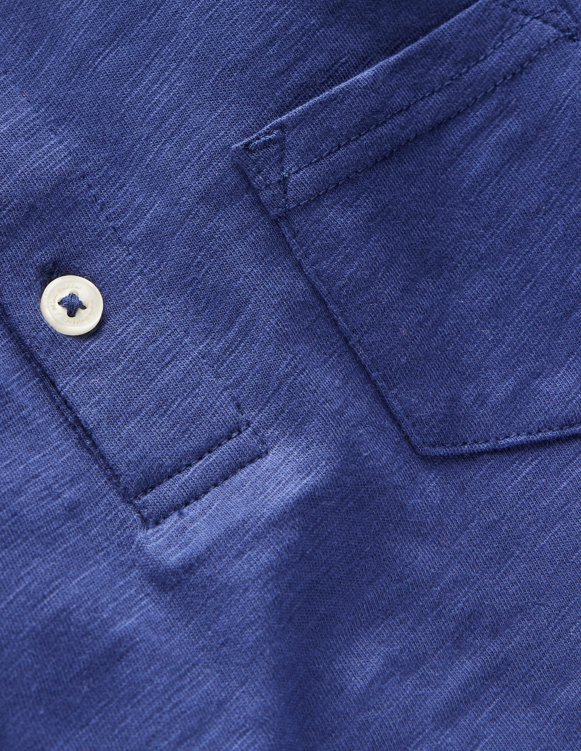 Long Sleeve Slub Polo-College Navy - Image 3