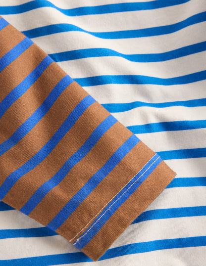 Breton T-shirt-Cognac/ Bright Blue-3