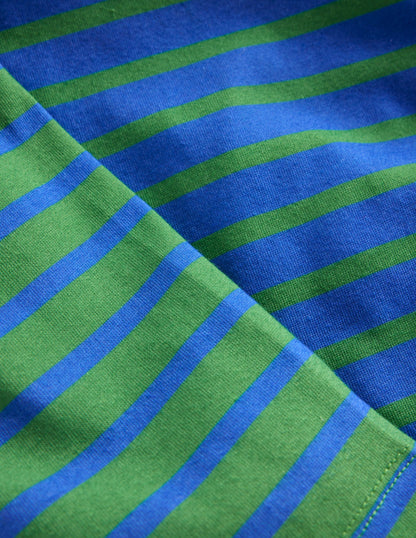 Breton T-shirt-Bright Blue/ Iguana Green-3