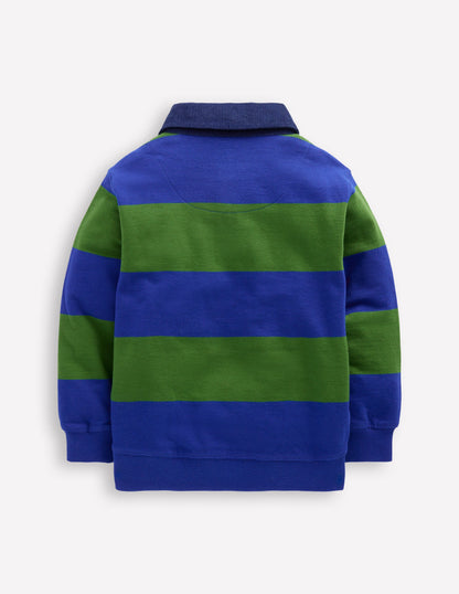Collared Sweatshirt-Broccoli Green/ Bright Blue-2