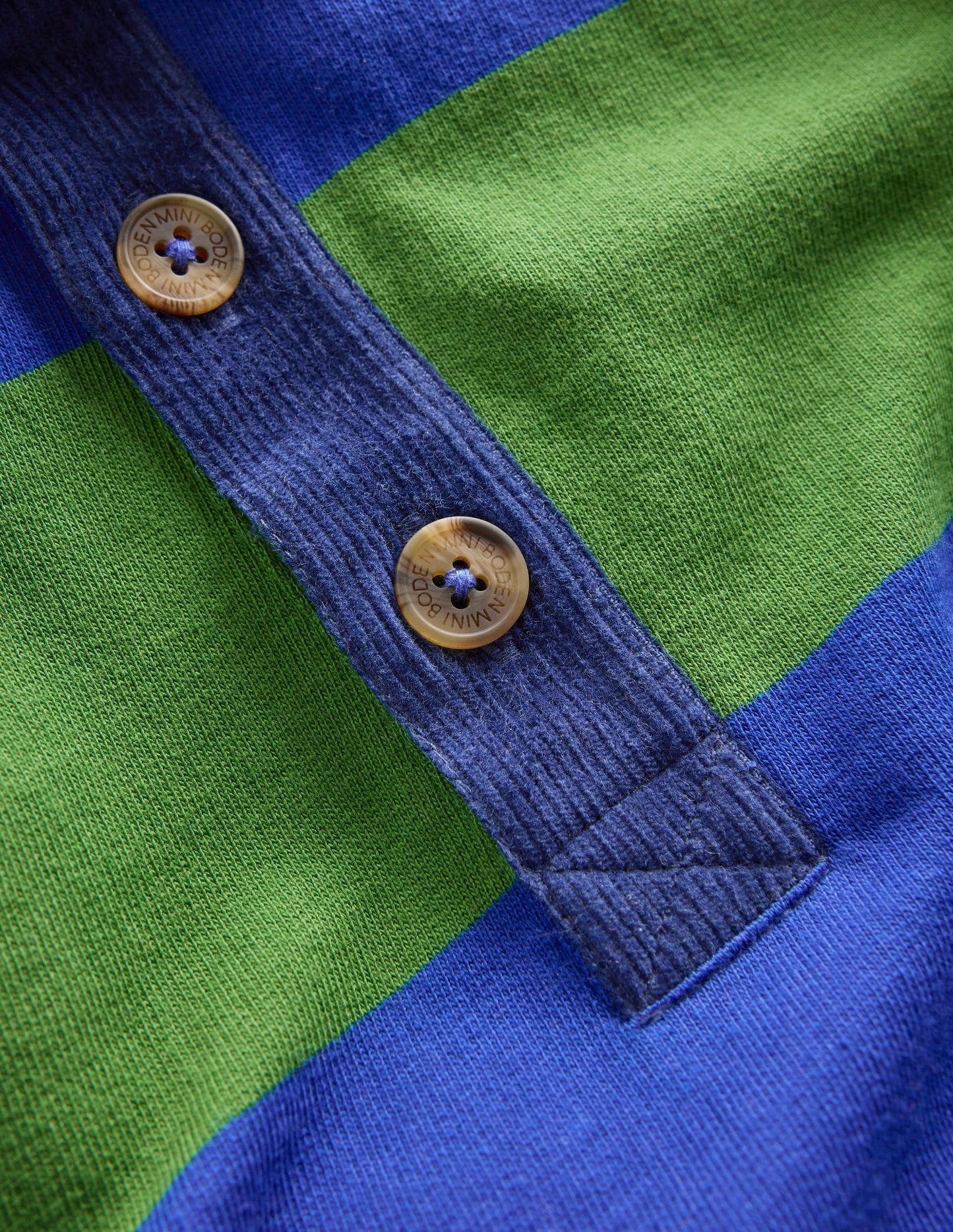 Collared Sweatshirt-Broccoli Green/ Bright Blue