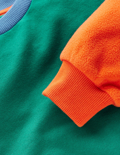 Colourblock Sweatshirt-Jewel Green Colourblock-3