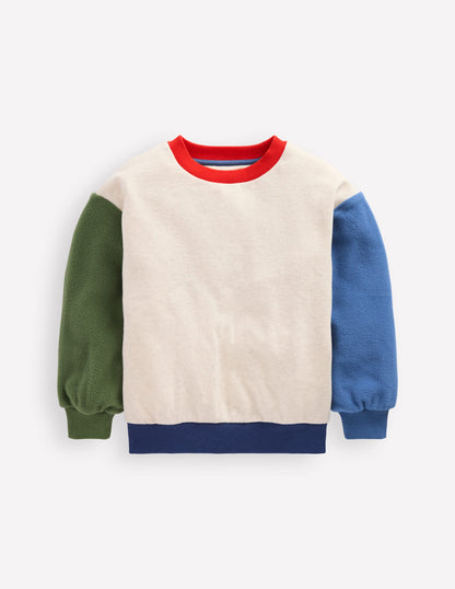 Colourblock Sweatshirt-Oatmeal Marl Colourblock-1