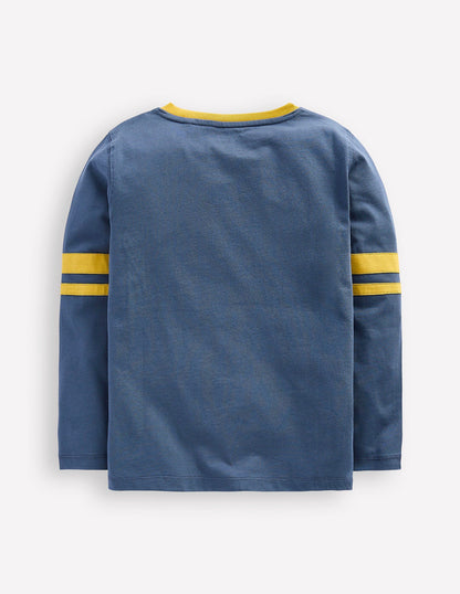 Colour Block T-shirt-Robot Blue/ Canary Yellow-2