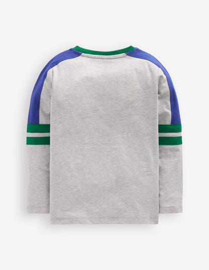 Colour Block T-shirt-GREY MARL COLOURBLOCK-5