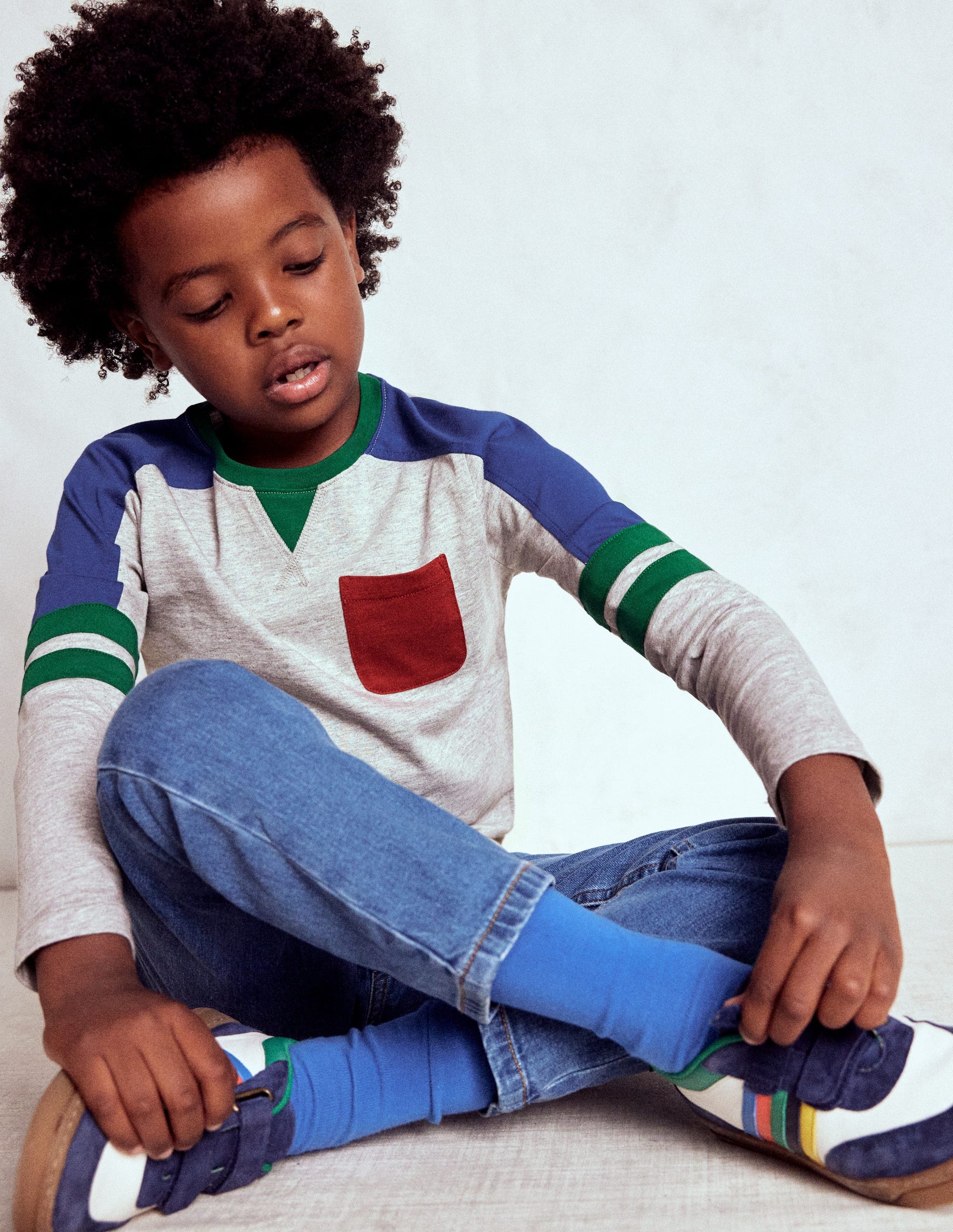 Colour Block T-shirt-GREY MARL COLOURBLOCK-2