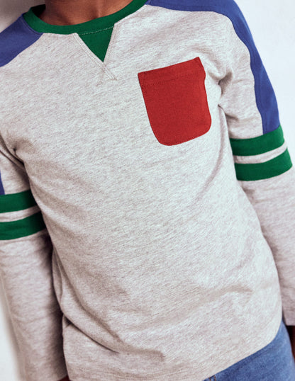 Colour Block T-shirt-GREY MARL COLOURBLOCK-3