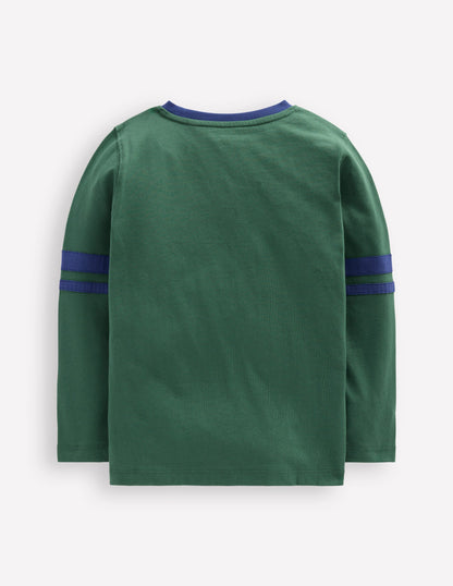 Colour Block T-shirt-Smoke Pine/ Starboard Blue-5