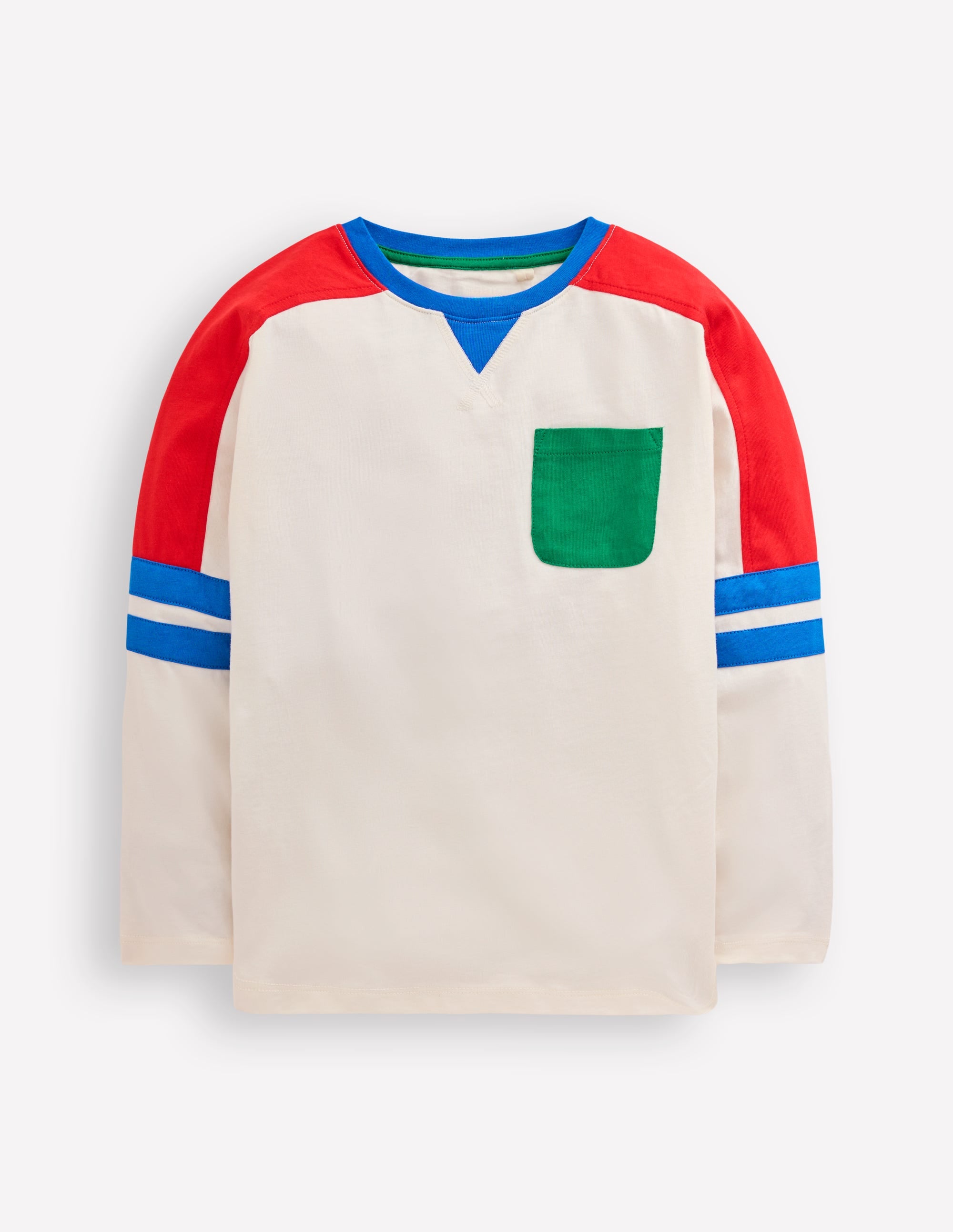 Colour Block T-shirt-Soft Ivory Multi - Image 4