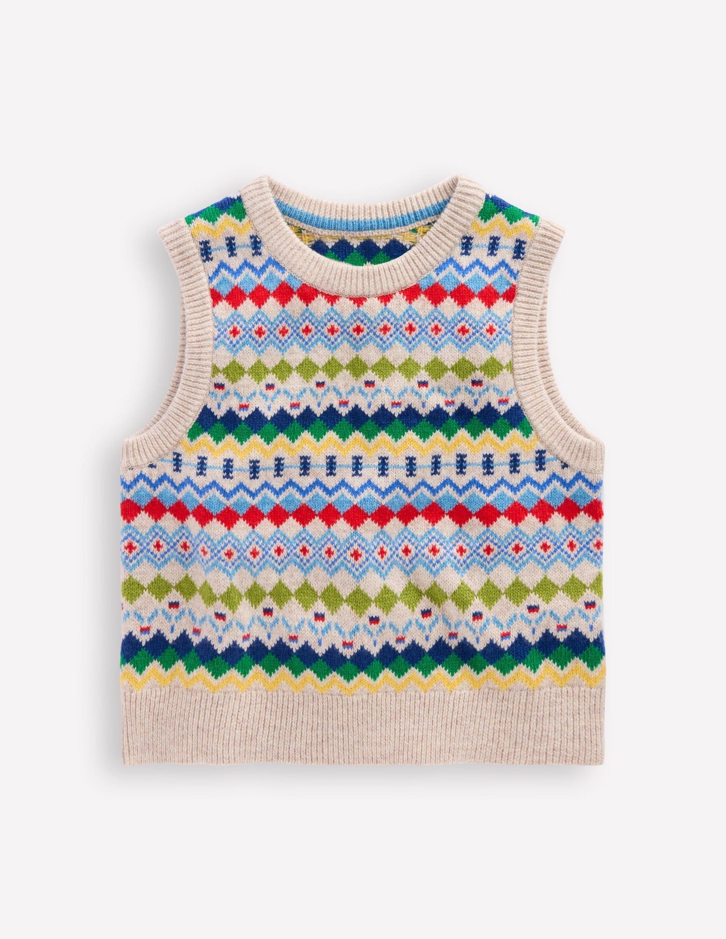 Fair Isle Tank-Oatmeal Marl Fair Isle