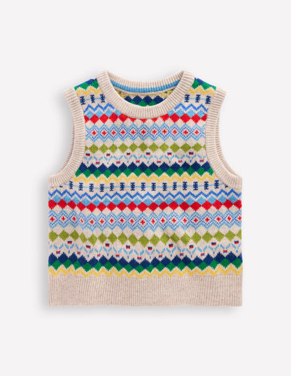 Fair Isle Tank-Oatmeal Marl Fair Isle-1