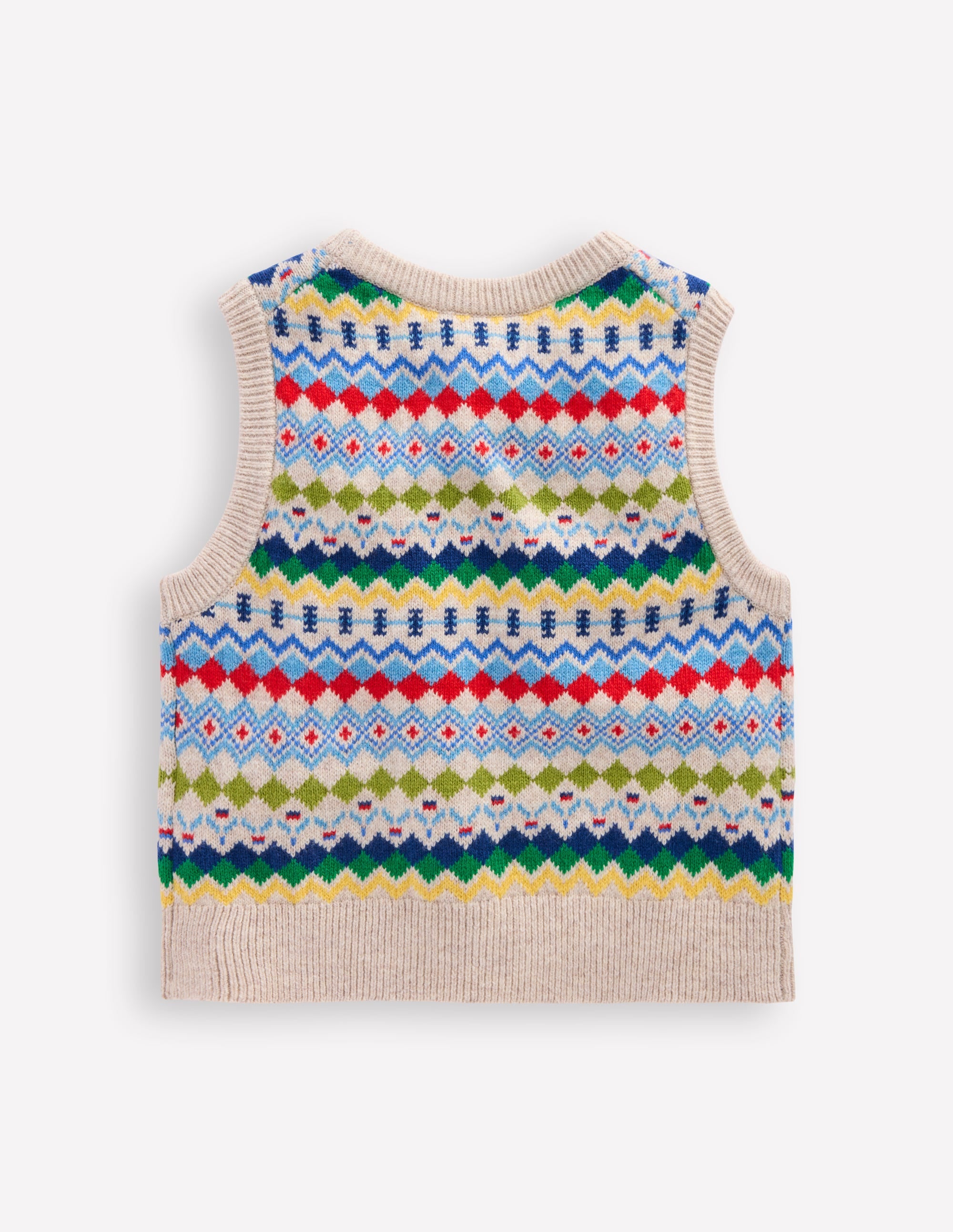 Fair Isle Tank-Oatmeal Marl Fair Isle - Image 2