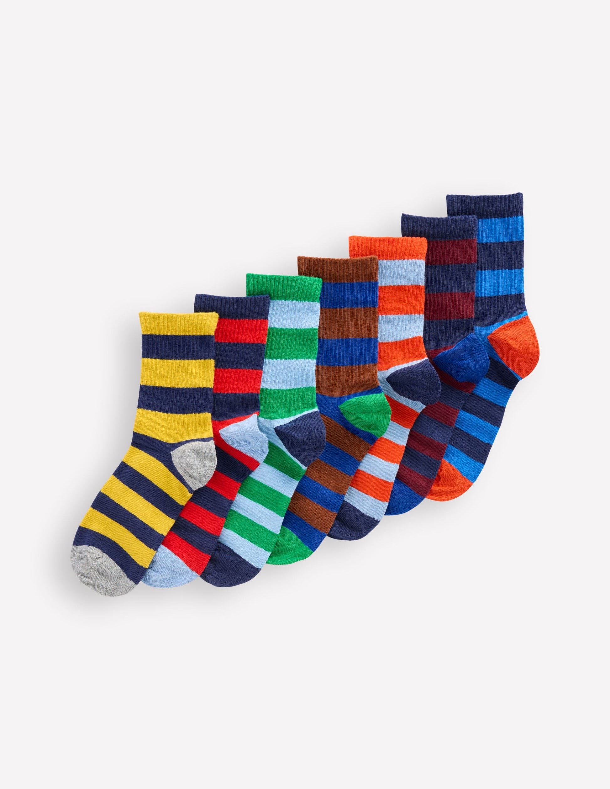 7-Pack Ribbed Socks-Multi Stripe-1