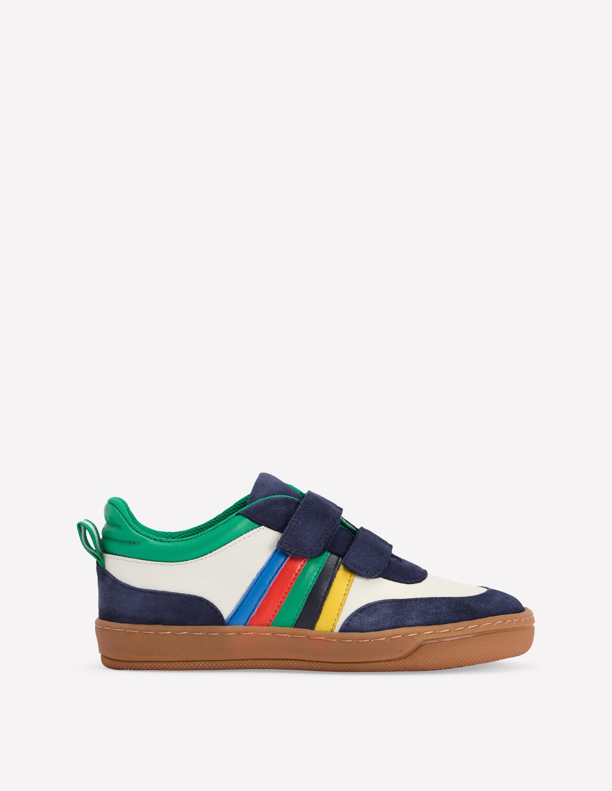 Colourblock Low Tops-Soft Ivory Multi Stripe - Image 1