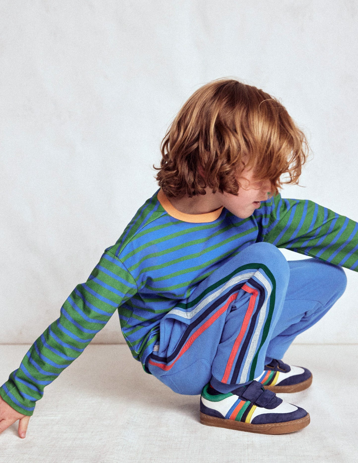 Colourblock Low Tops-Soft Ivory Multi Stripe