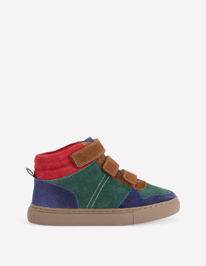 Suede High Tops-Pine Green Colour Block