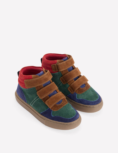 Suede High Tops-Pine Green Colour Block-3