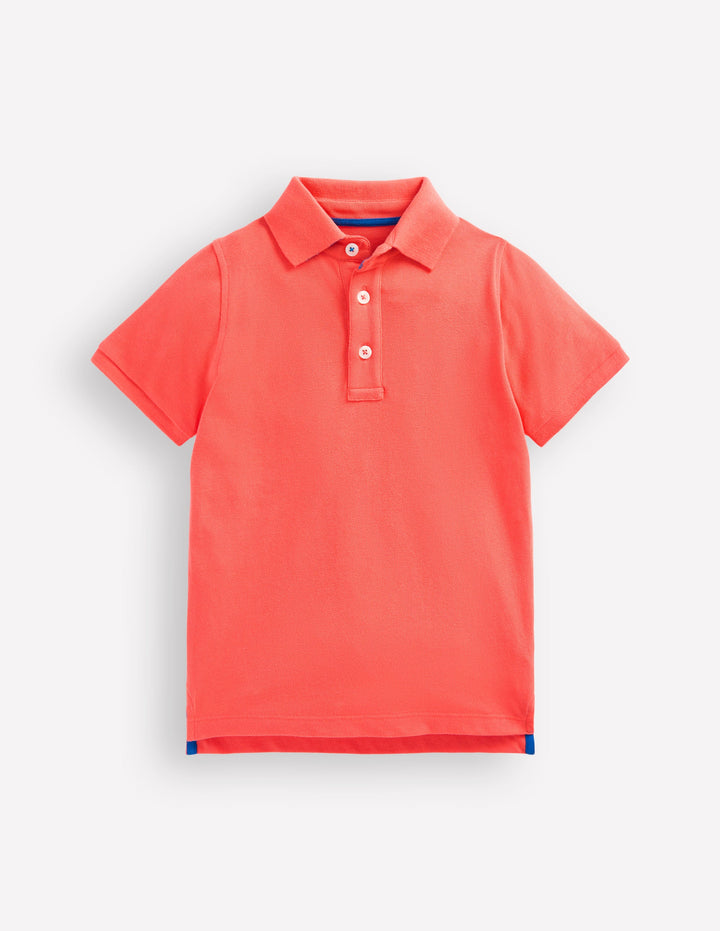 Piqué Polo Shirt-Coral Orange