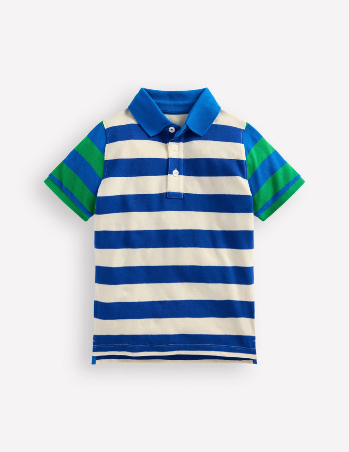 Piqué Polo Shirt-Sapling Green/ Kingfisher Blue
