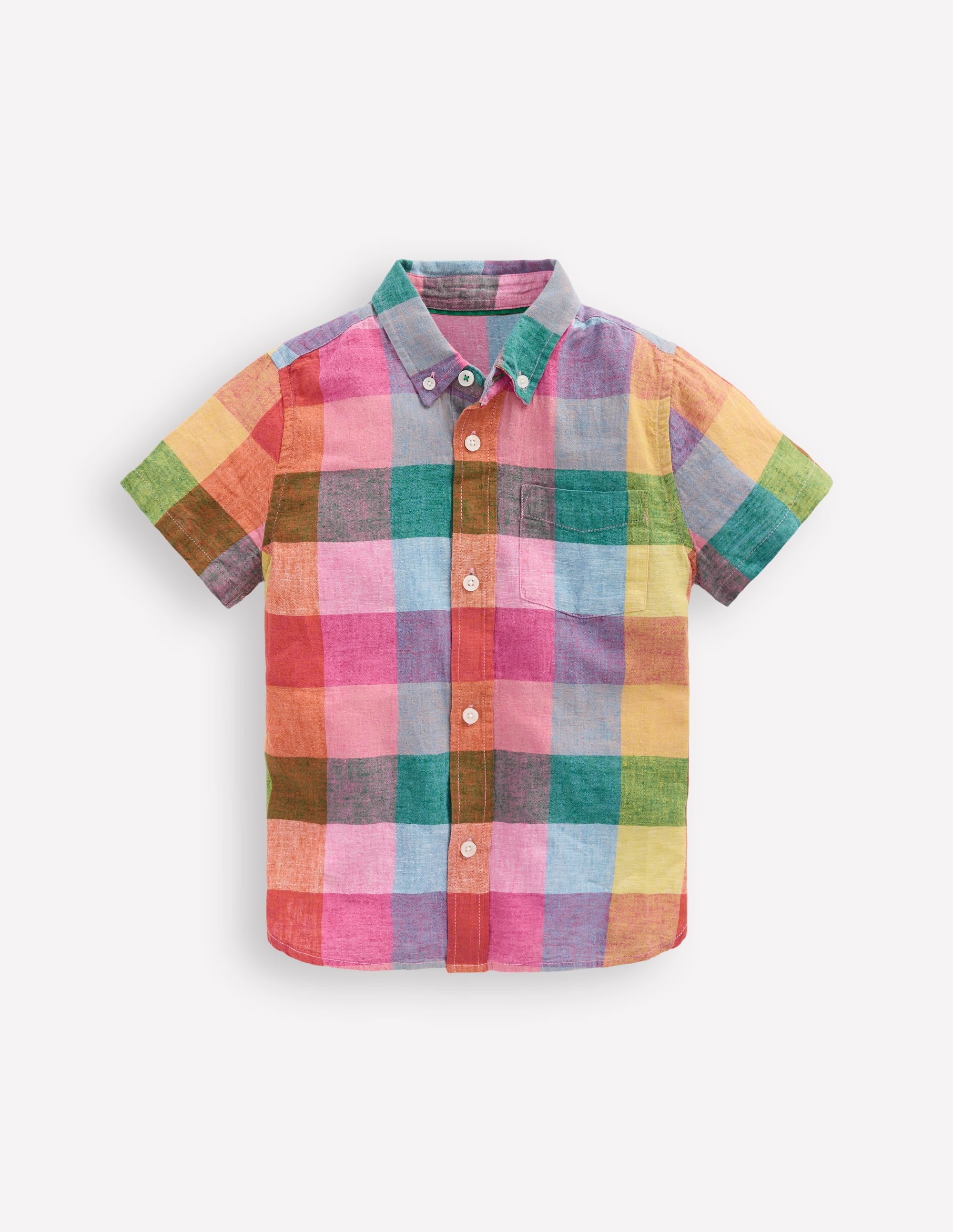 Cotton Linen Shirt-Multi Gingham - Image 1
