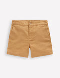 Cotton Linen Shorts-Hazelnut Brown