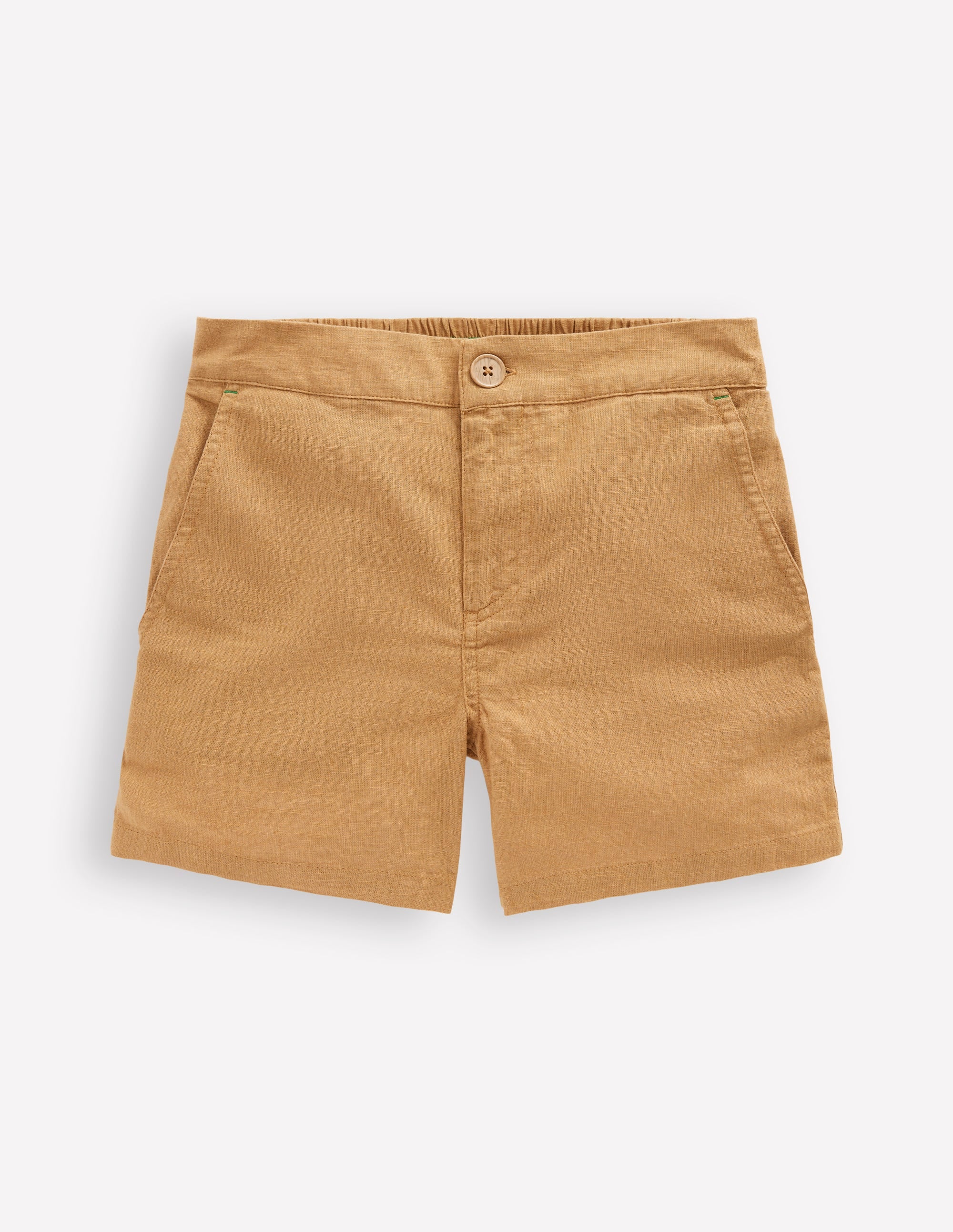 Cotton Linen Shorts-Hazelnut Brown - Image 1