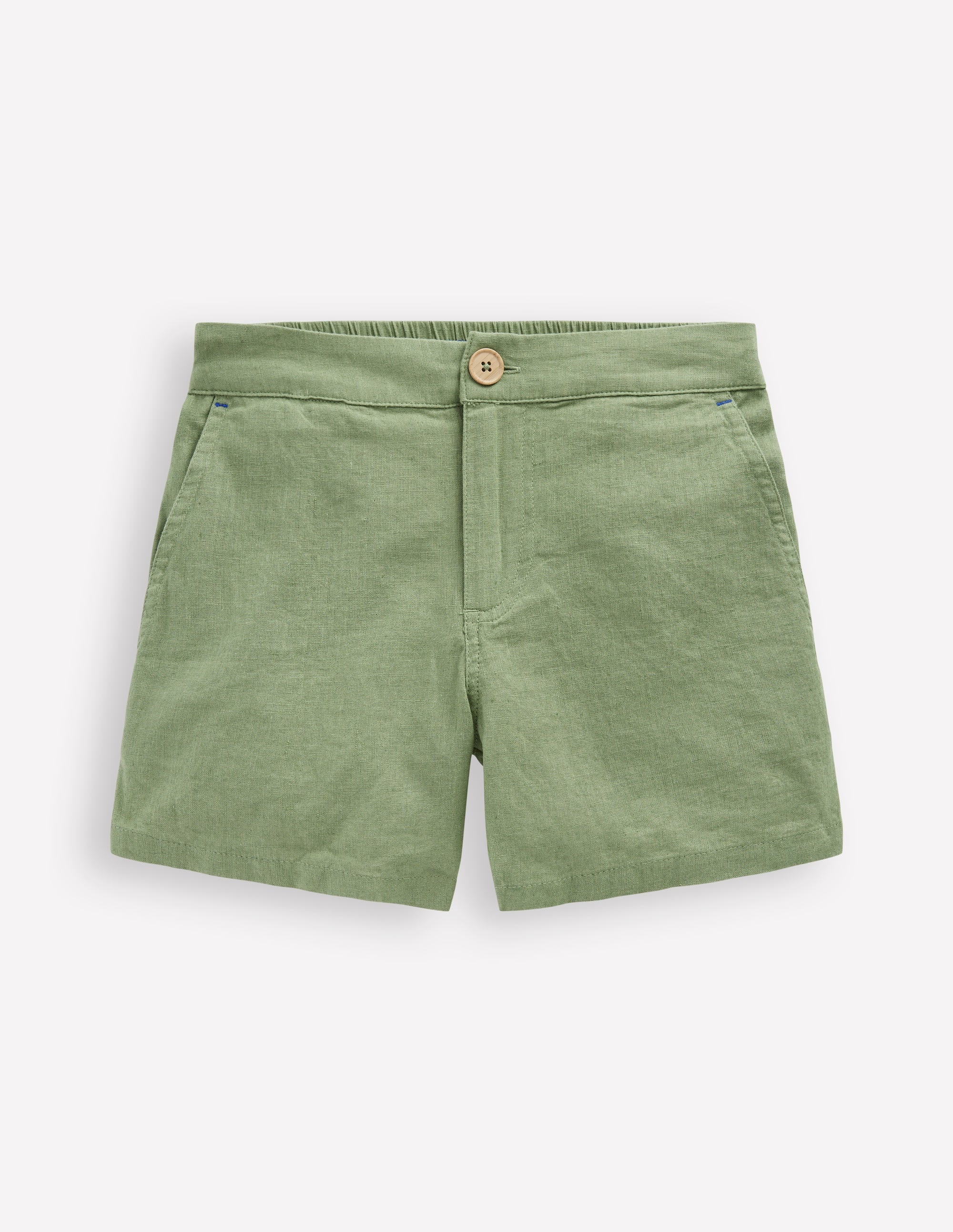 Cotton Linen Shorts-Newt Green - Image 1