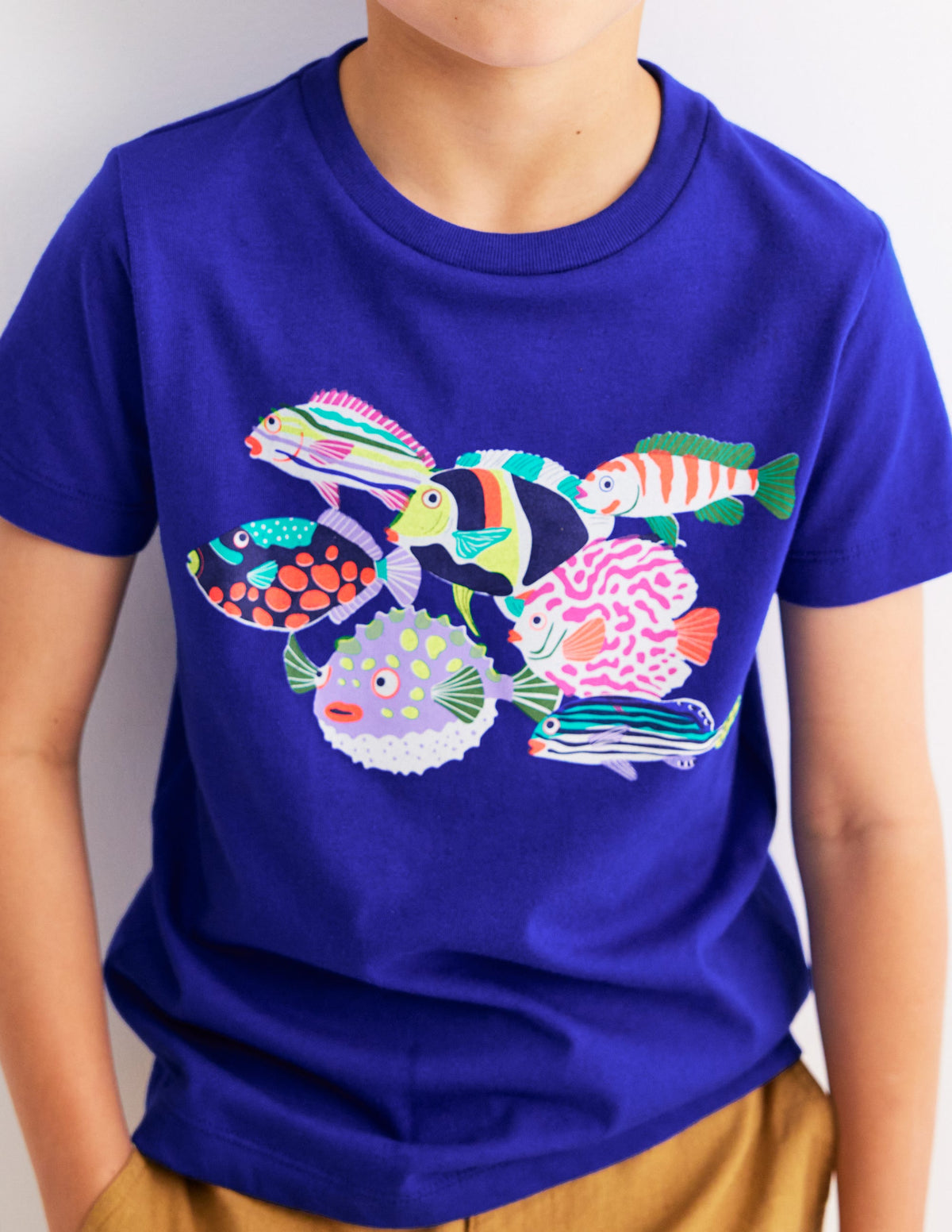 Short Sleeve Riso T-Shirt-Blue Heron Fish - Image 2