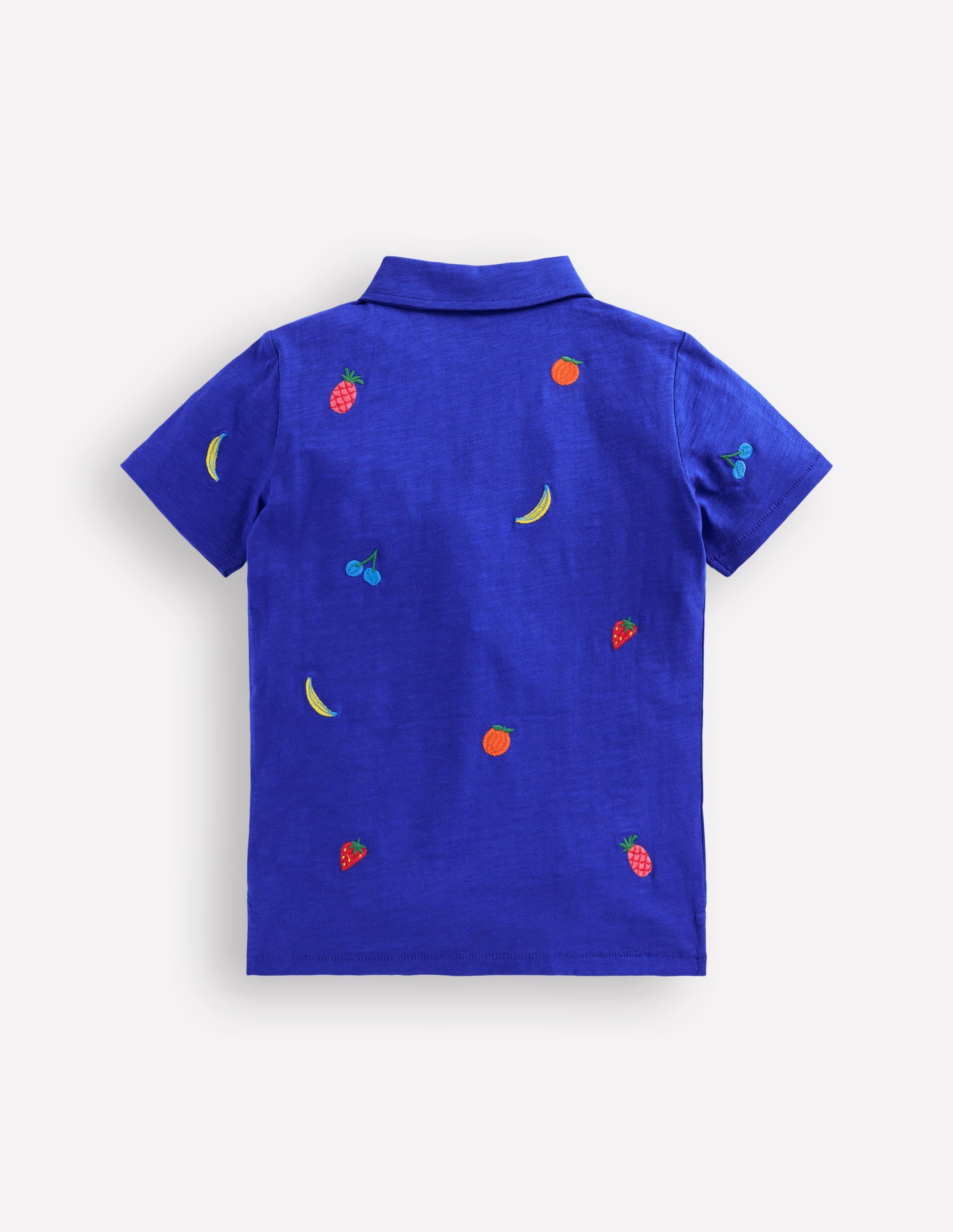 Embroidered Slub Polo Shirt-Fruit Embroidery - Image 2