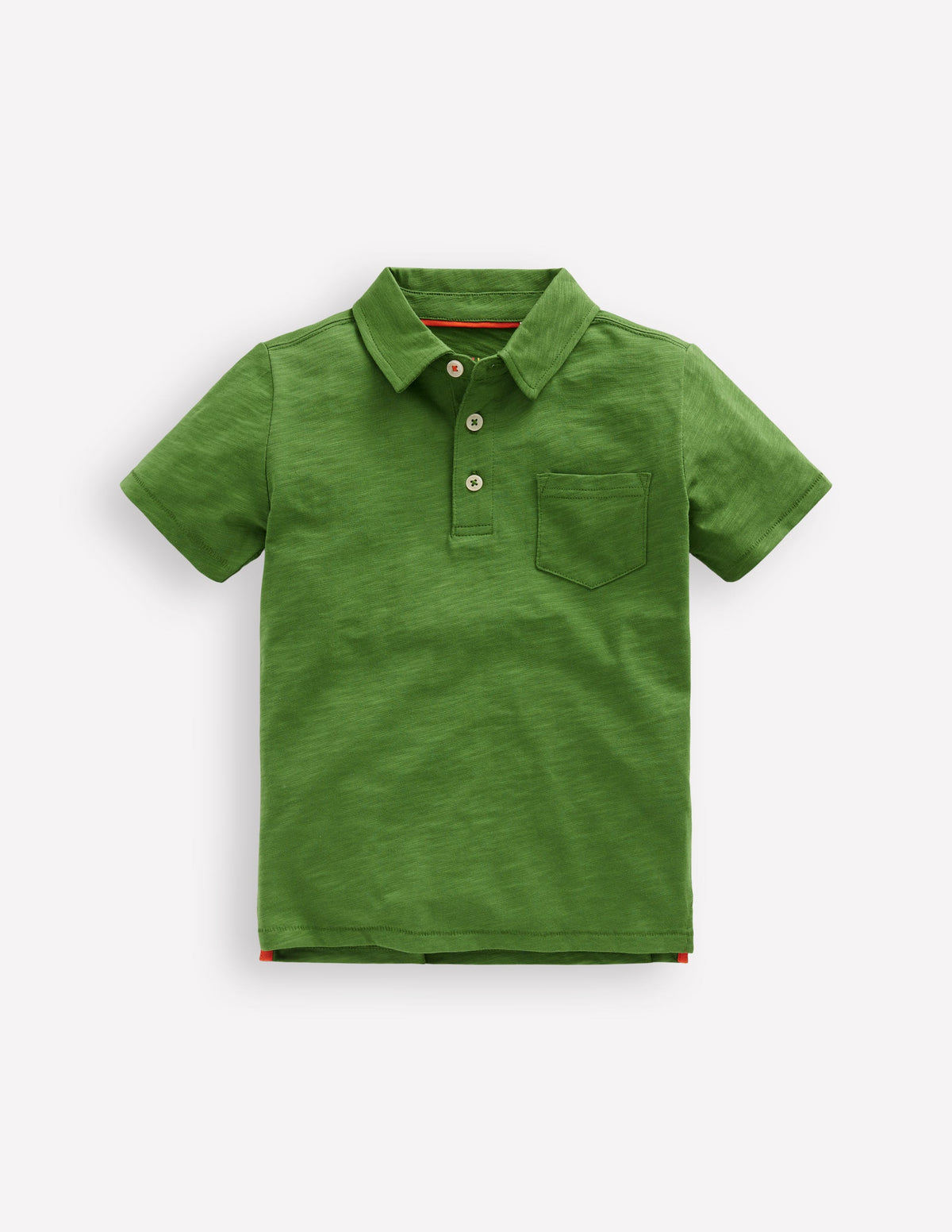 Slub Polo Shirt-Broccoli Green - Image 1