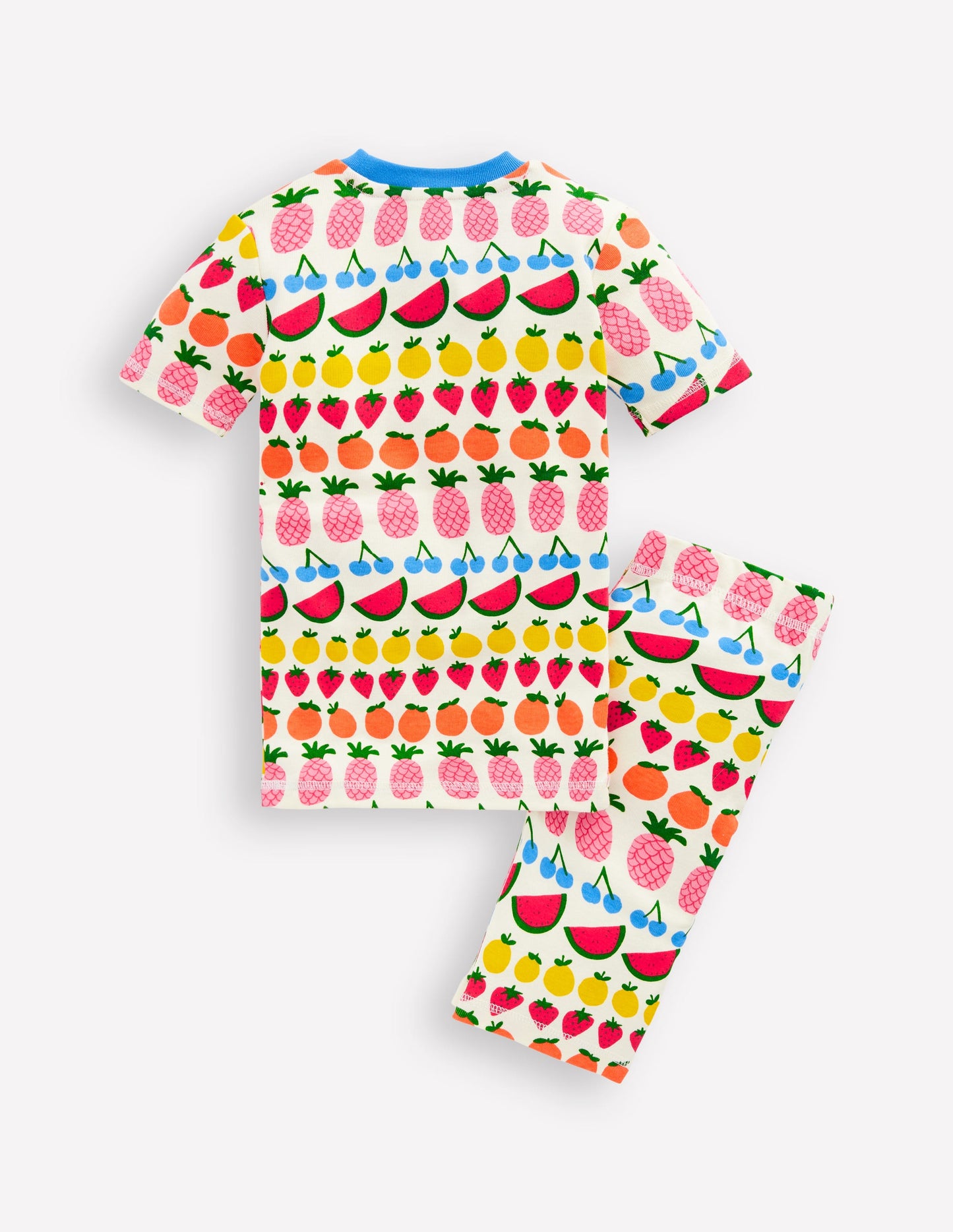 Snug Short John Pyjamas-Fruit Stripe