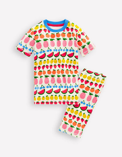 Snug Short John Pyjamas-Fruit Stripe-4