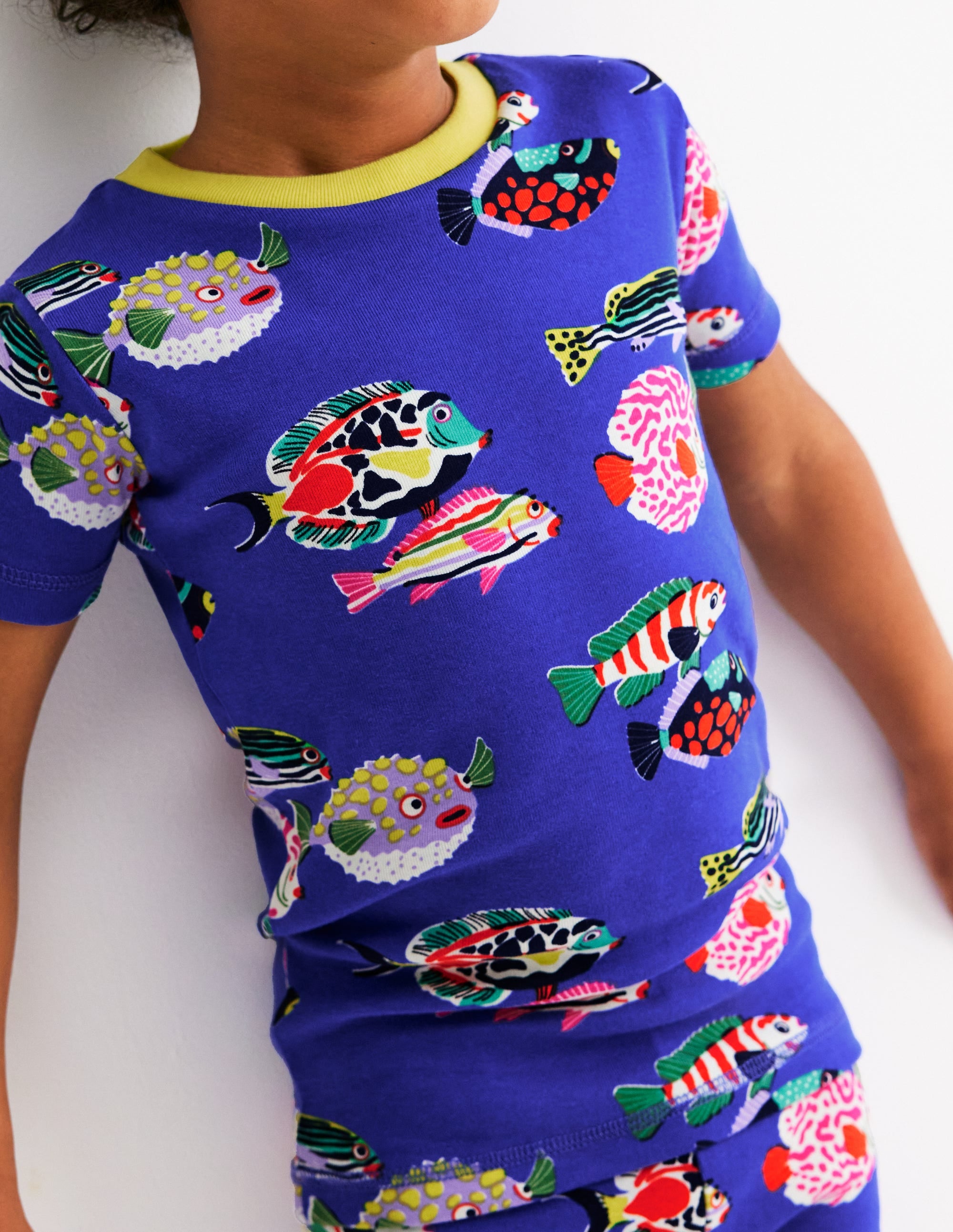 Snug Short John Glow Pyjamas-Blue Heron Fish - Image 2