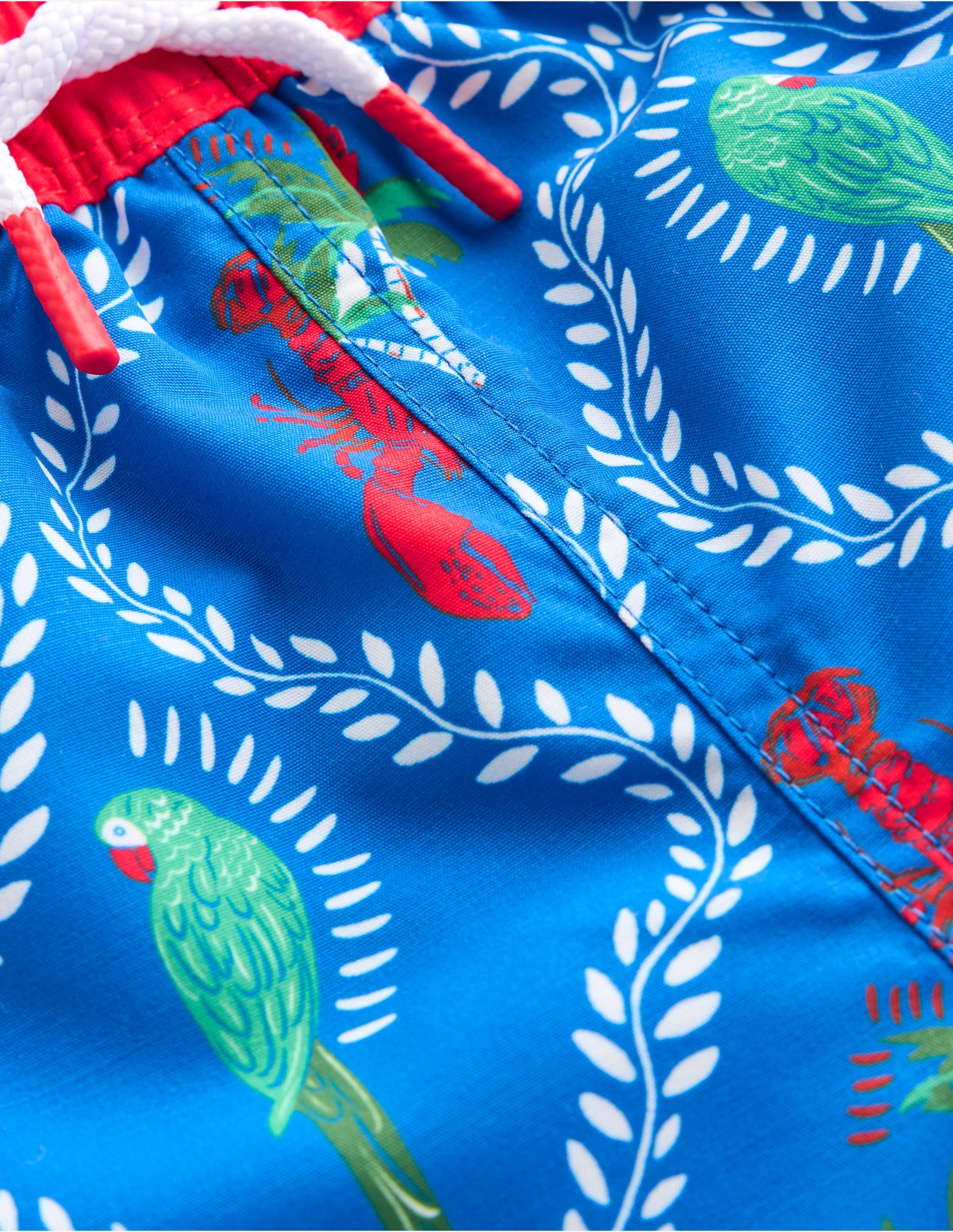 Swim Shorts-Bright Blue Tropical Tile - Image 3