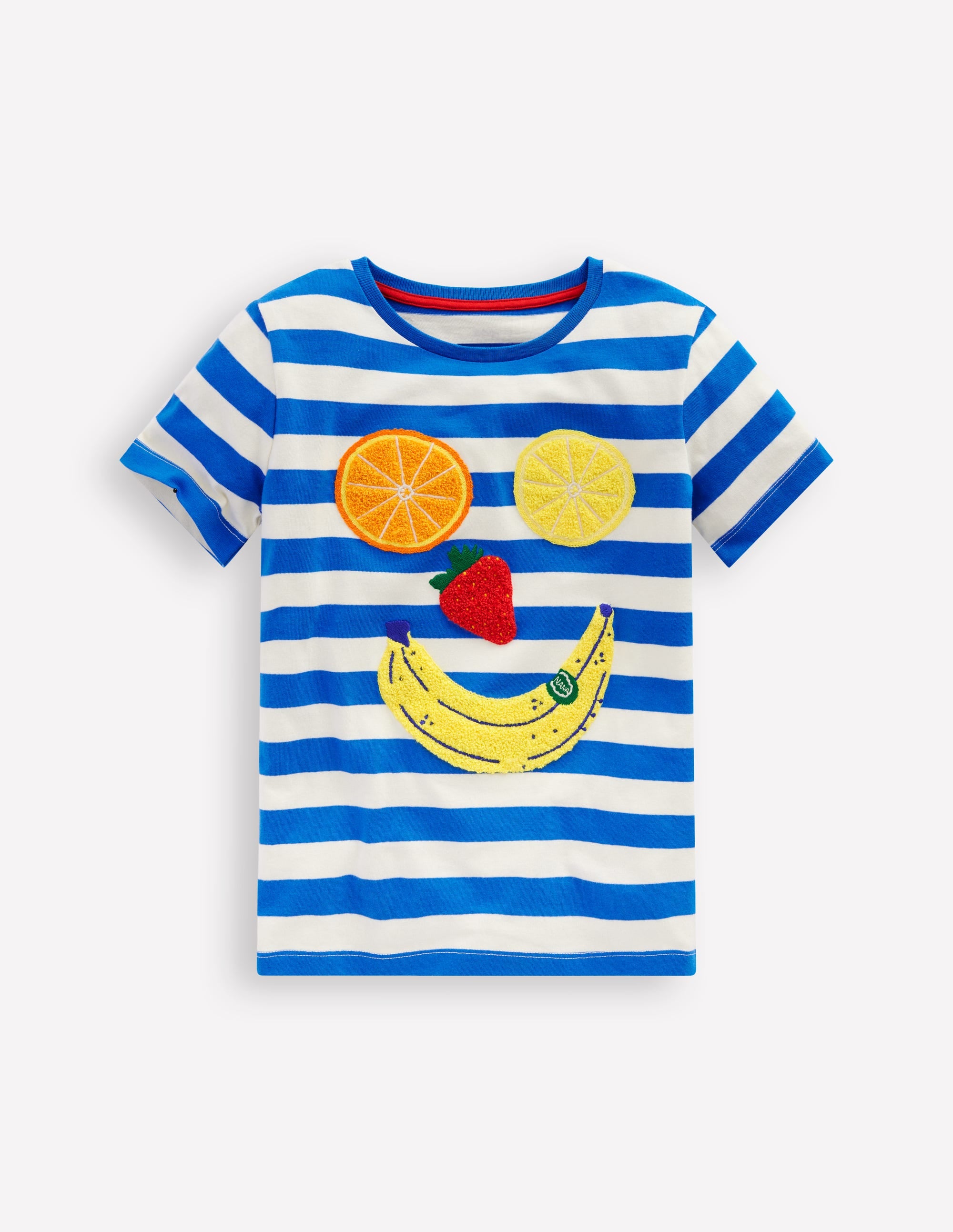 Short Sleeve Bouclé T-shirt-Gallery Blue/ Ivory Fruit Face - Image 4