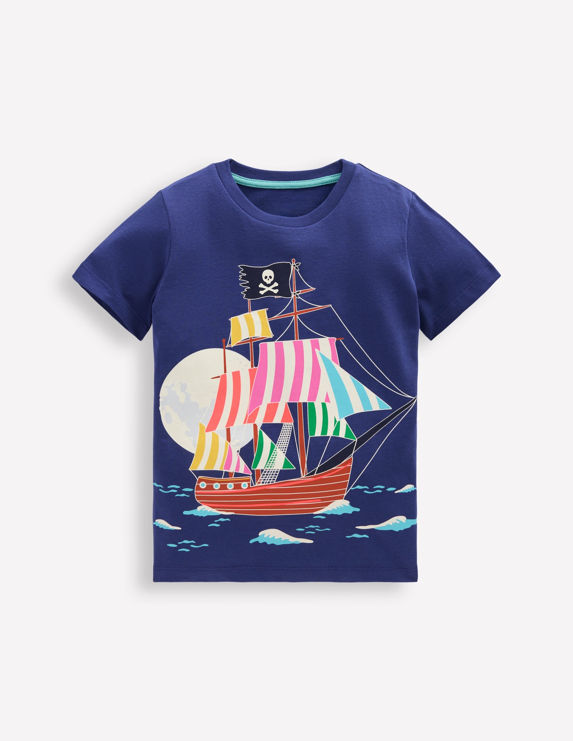 Glow-In-The-Dark T-shirt-Twilight Blue Pirate Ship - Image 1