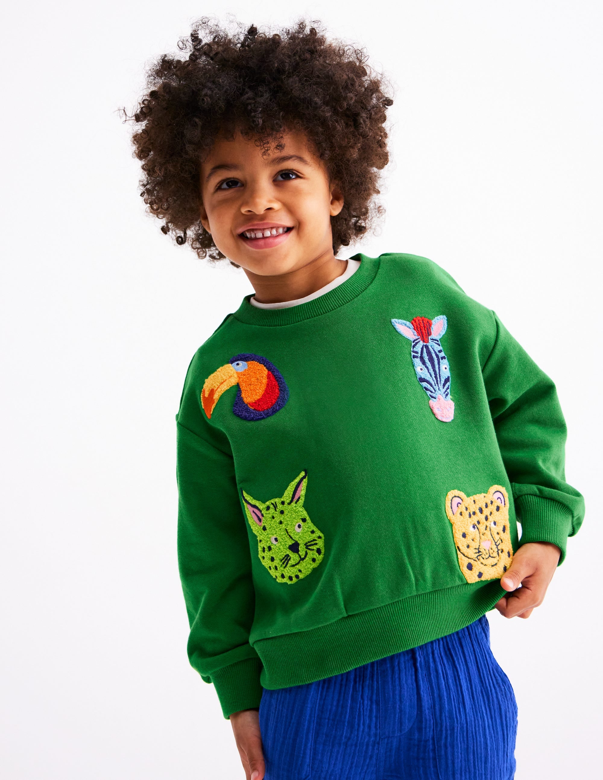 Fun Sweatshirt-Multi Animal Faces - Image 1