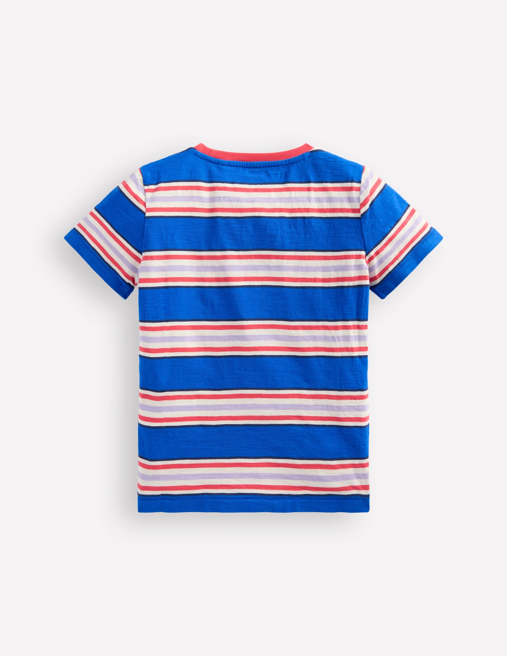 Stripe Pocket T-shirt-Princess Blue and Cayenne - Image 2