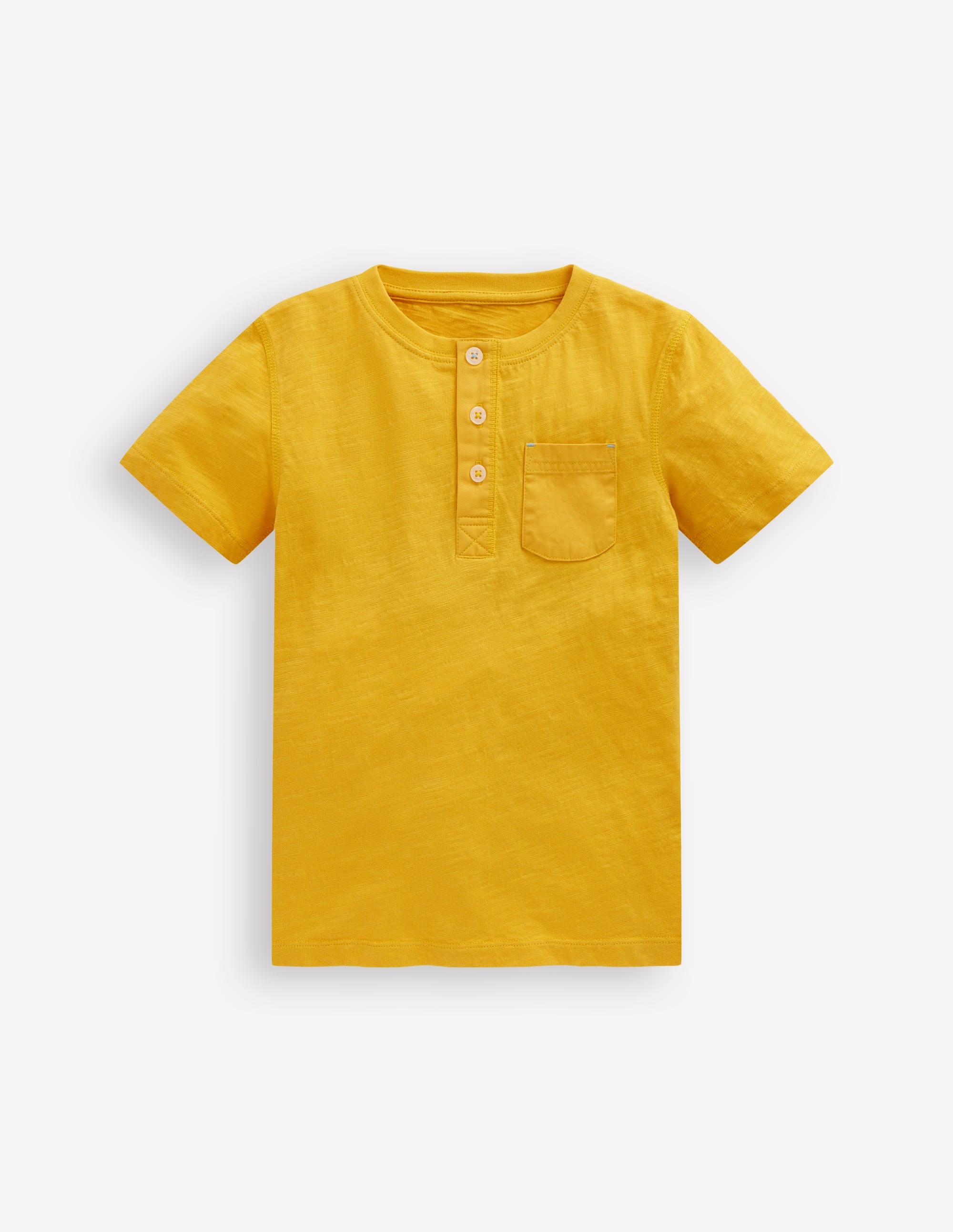 Short Sleeve Henley T-Shirt-Yellow - Image 1