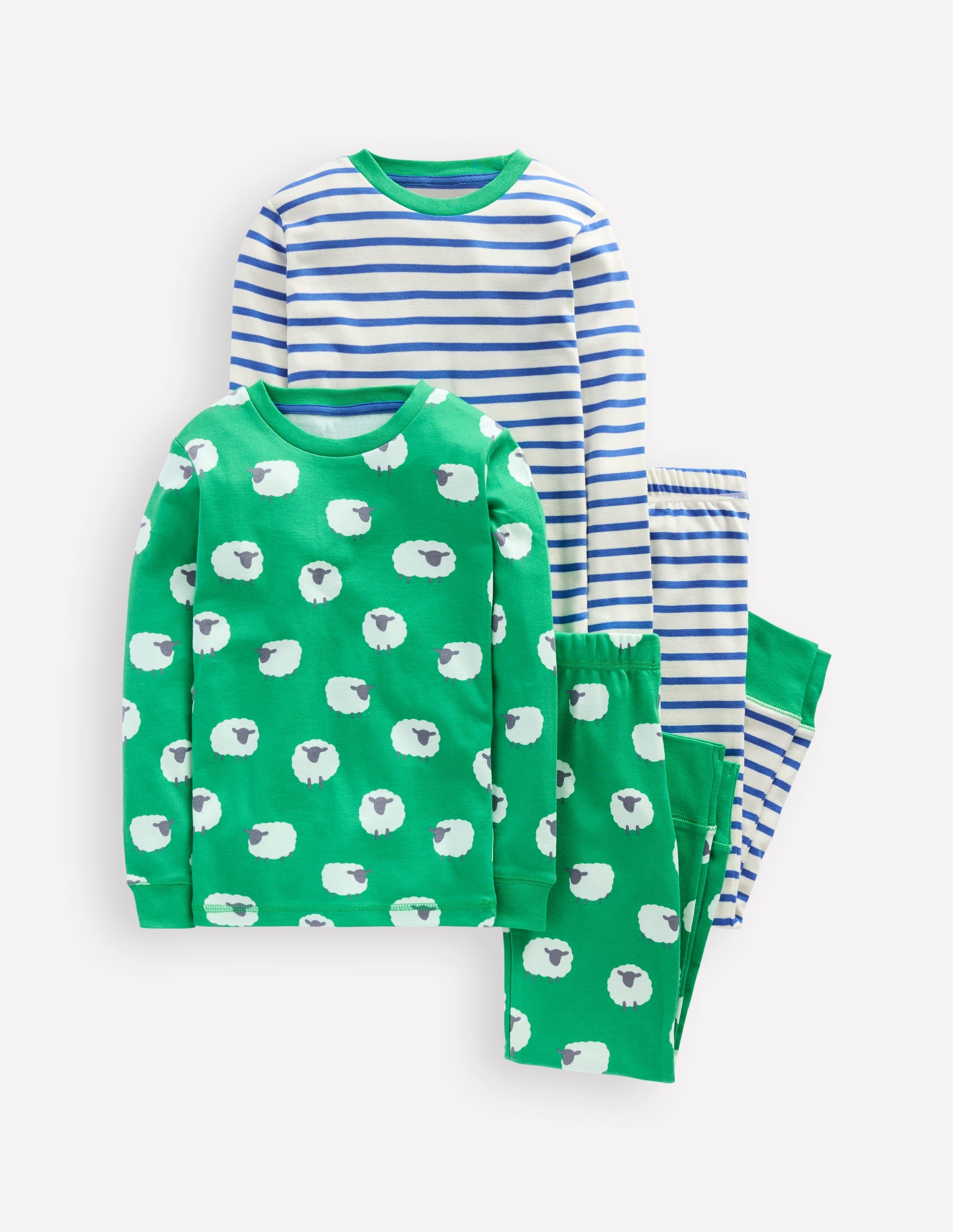 Snug Twin Pack Pyjamas-Trinity Green Sheep - Image 1