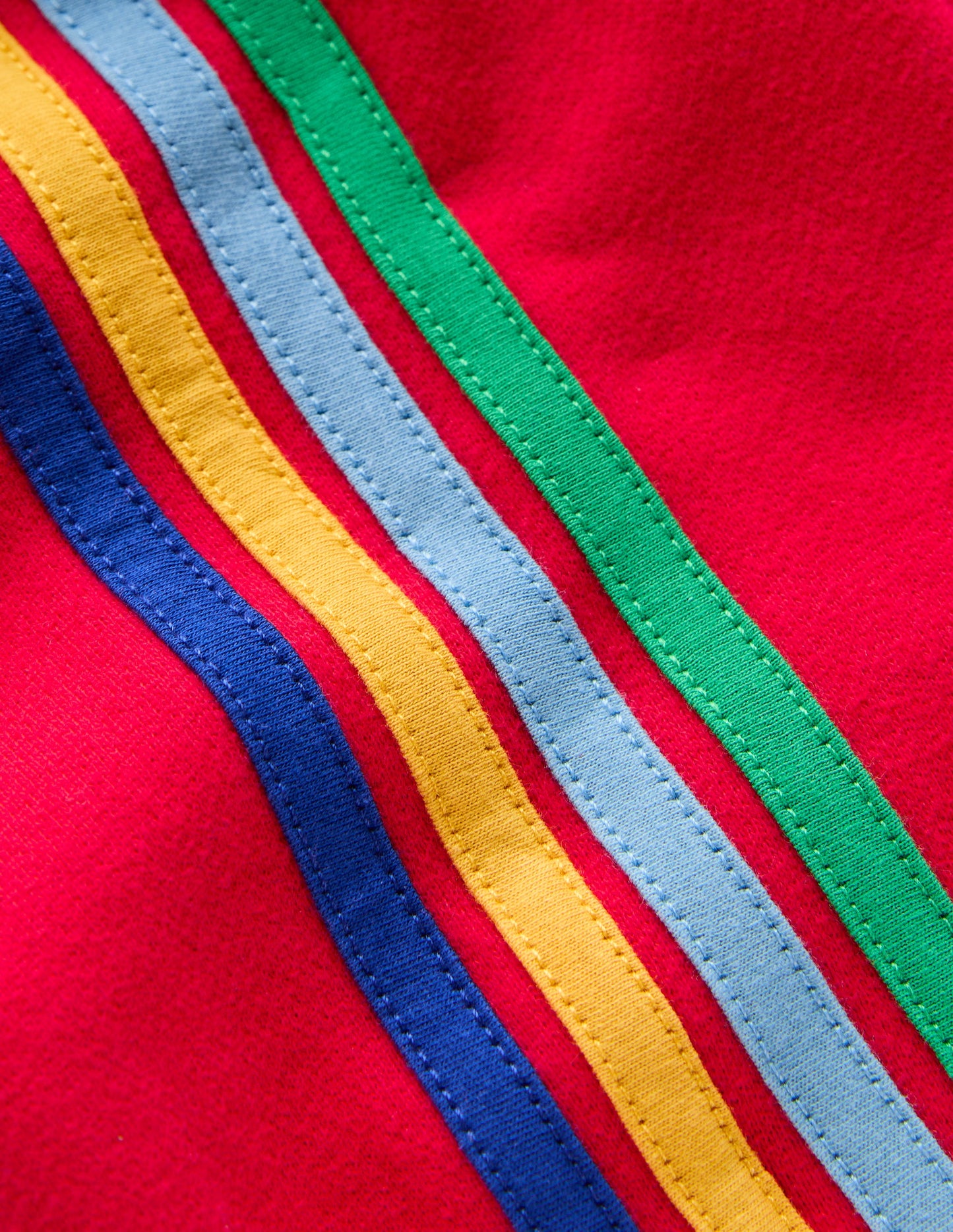 Rainbow Stripe Joggers-Poppy Red