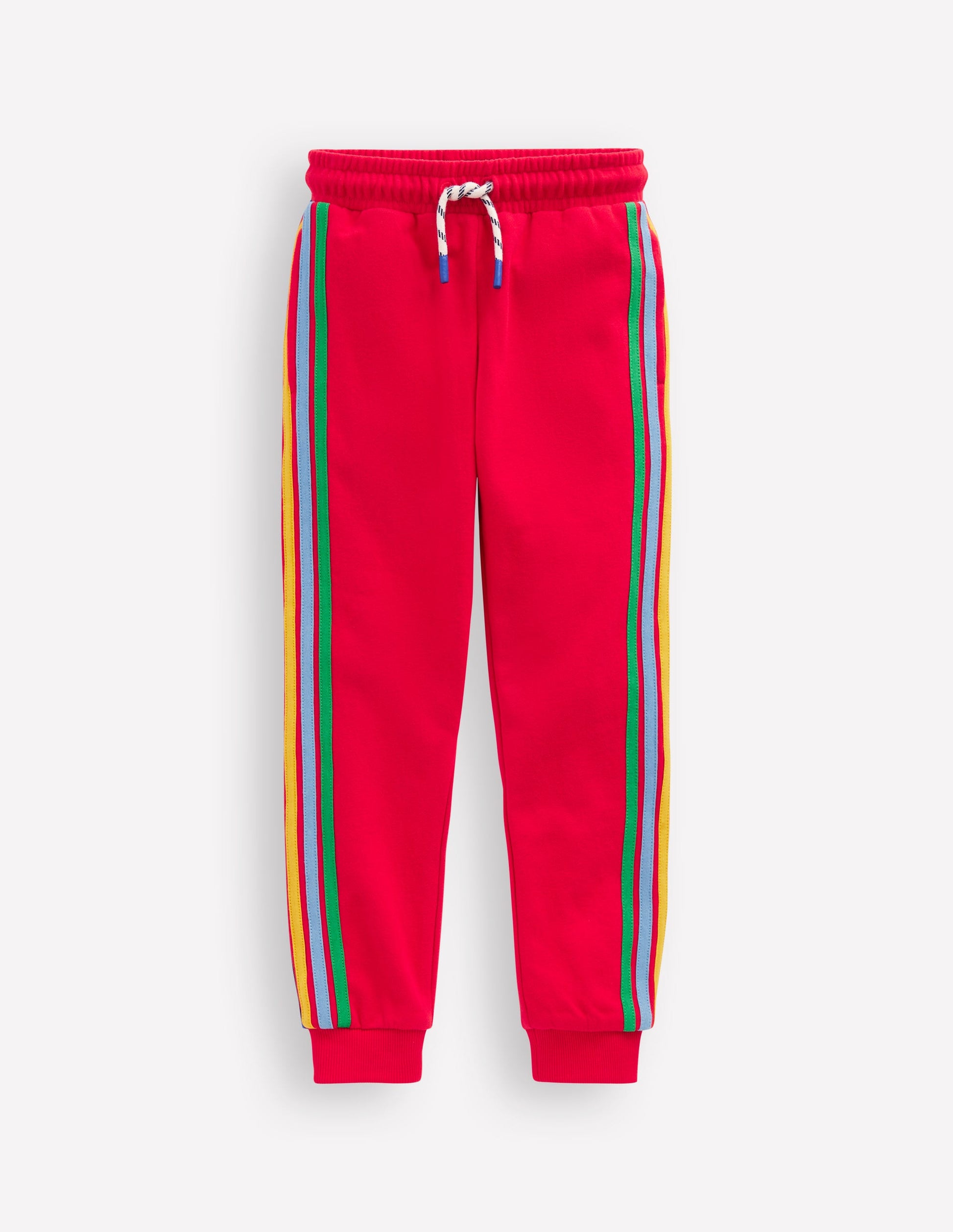 Rainbow Stripe Joggers-Poppy Red-1
