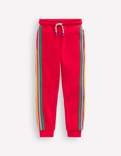 Rainbow Stripe Joggers-Poppy Red-1