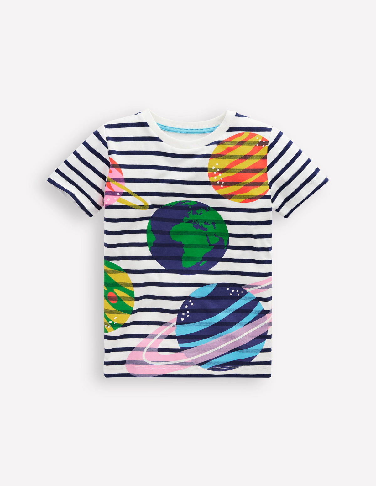 Short Sleeve Riso T-Shirt-Starboard Blue/ Ivory Space - Image 1